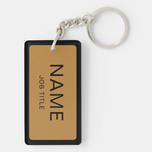 Aangepaste naam & QR-code Rechthoek Sleutelhanger  (achterkant)