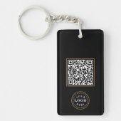 Aangepaste naam & QR-code rechthoekige sleutelhang Sleutelhanger (Voorkant)