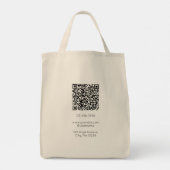 Aangepaste naam & QR-code zakelijke boodschappenta Tote Bag (Achterkant)
