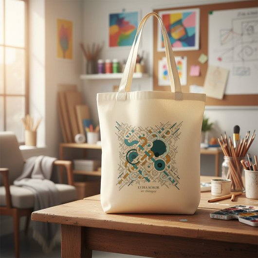 Aangepaste naam & QR-code zakelijke boodschappenta Tote Bag