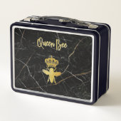 Aangepaste naam QUEEN BEE Zwarte Marmer Goud (Achterkant)