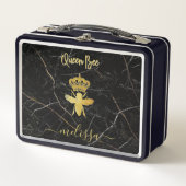 Aangepaste naam QUEEN BEE Zwarte Marmer Goud (Voorkant)