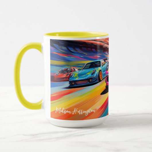 Aangepaste naam Race Cars Mok (Links)