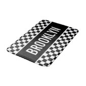 Aangepaste naam Racing Schachbrettpatroon Klassiek Badmat (Gekanteld)