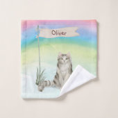 Aangepaste naam Ragamuffin Cat Pet Bad Handdoek (Wasdoekje)