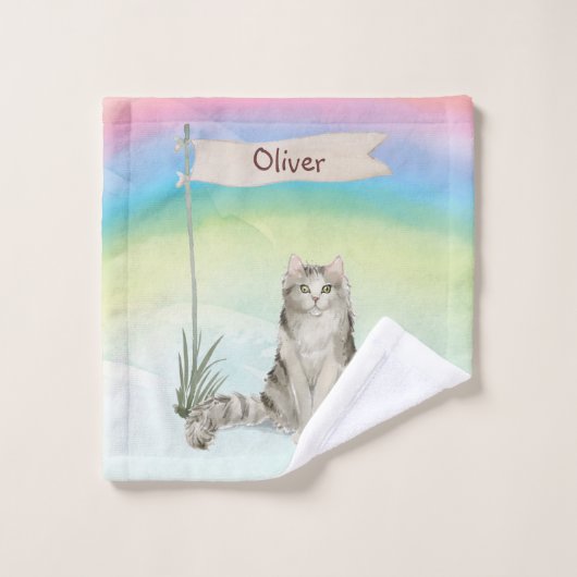 Aangepaste naam Ragamuffin Cat Pet Bad Handdoek (Wasdoekje)