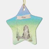 Aangepaste naam Ragamuffin Cat Pet Keramisch Ornament (Links)