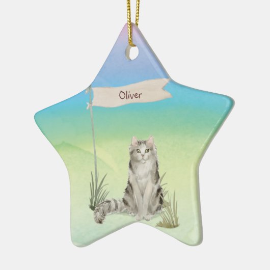 Aangepaste naam Ragamuffin Cat Pet Keramisch Ornament (Links)