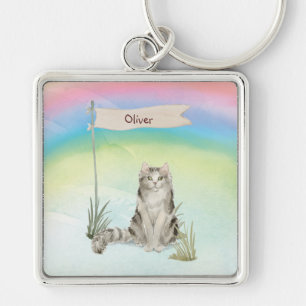 Aangepaste naam Ragamuffin Cat Pet Sleutelhanger