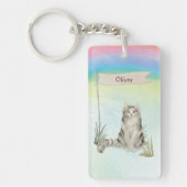 Aangepaste naam Ragamuffin Cat Pet Sleutelhanger (Voorkant)