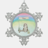 Aangepaste naam Ragamuffin Cat Pet Tin Sneeuwvlok Ornament (Voorkant)