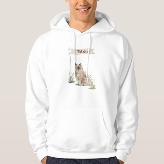Aangepaste naam Ragdoll Cat Pet Hoodie (Voorkant)