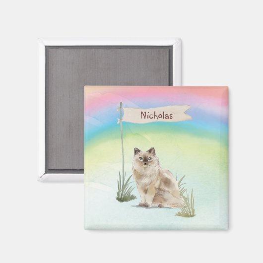 Aangepaste naam Ragdoll Cat Pet Magneet (Voorkant / Achterkant)
