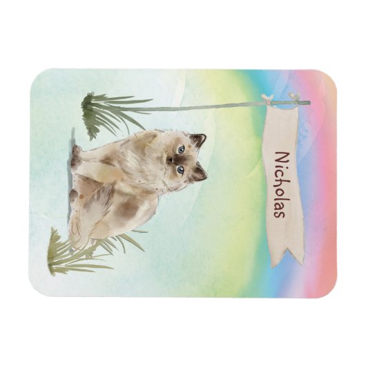 Aangepaste naam Ragdoll Cat Pet Magneet (Horizontaal)