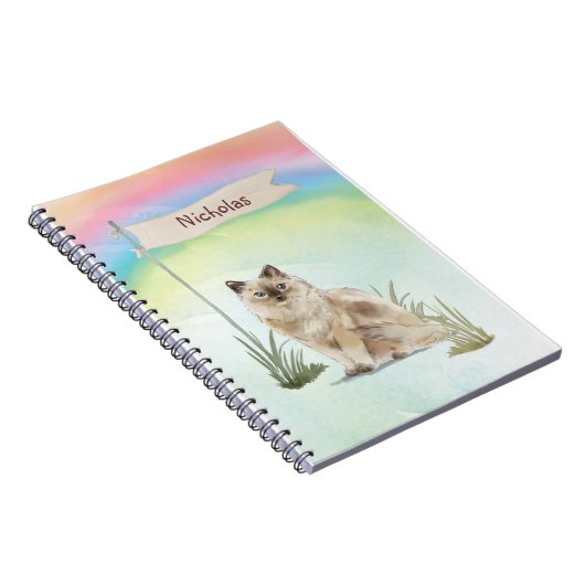 Aangepaste naam Ragdoll Cat Pet Notitieboek (Rechterzijde)