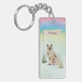 Aangepaste naam Ragdoll Cat Pet Sleutelhanger (Voorkant Links)