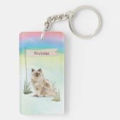 Aangepaste naam Ragdoll Cat Pet Sleutelhanger (achterkant)