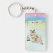 Aangepaste naam Ragdoll Cat Pet Sleutelhanger (Voorkant)