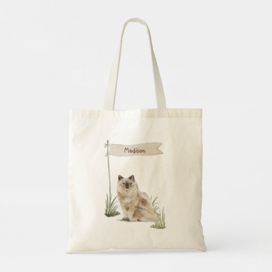 Aangepaste naam Ragdoll Cat Pet Tote Bag (Achterkant)