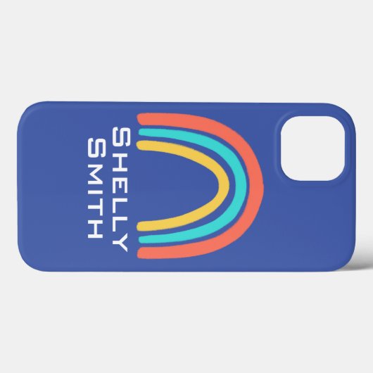 Aangepaste naam Rainbow Apple Iphone Case Smartpho (Achterkant (horizontaal))