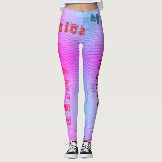 Aangepaste naam Rainbow Desert Sand Leggings (Voorkant)