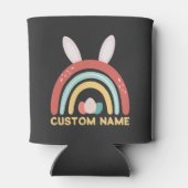 Aangepaste naam Rainbow Egg Bunny Ear Cute Easter Blikjeskoeler (Achterkant)