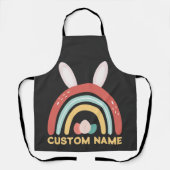 Aangepaste naam Rainbow Egg Bunny Ear Cute Easter Schort (Voorkant)