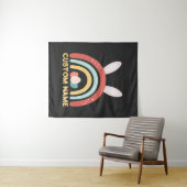 Aangepaste naam Rainbow Egg Bunny Ear Cute Easter Wandkleed (In Situ (horizontaal))