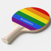 Aangepaste naam Rainbow Flag ping pongpeddel Tafeltennisbatje (Voorkant Gekanteld)