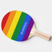 Aangepaste naam Rainbow Flag ping pongpeddel Tafeltennisbatje (Zijkant)