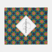 Aangepaste Naam Rainbow Floral Fountain Diamond Te Fleece Deken (Voorkant (Horizontaal))