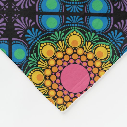 Aangepaste Naam Rainbow Floral Fountain Diamond Te Fleece Deken (Hoek)