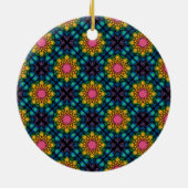 Aangepaste Naam Rainbow Floral Fountain Diamond Te Keramisch Ornament (Achterkant)
