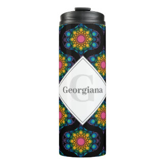 Aangepaste naam Rainbow Floral Fountain Mid Mod Og Thermosbeker
