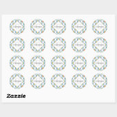 Aangepaste naam Rainbow Floral Mandala Retro Ogee Ronde Sticker (Vel)