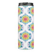 Aangepaste naam Rainbow Floral Mandala Retro Ogee Thermosbeker (Achterkant)