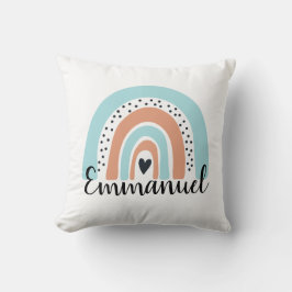 Aangepaste naam Rainbow Heart Blue Peach Kussen