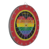 Aangepaste naam Rainbow Heart Dartbord (Voorkant Links)