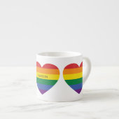 Aangepaste naam Rainbow Heart Espresso Kop (Voorkant rechts)
