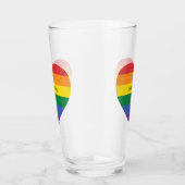 Aangepaste naam Rainbow Heart Glas (Rechts)