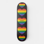 Aangepaste naam Rainbow Heart Persoonlijk Skateboard (Voorkant)