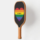 Aangepaste naam Rainbow Heart Pickleball Paddle (Links)