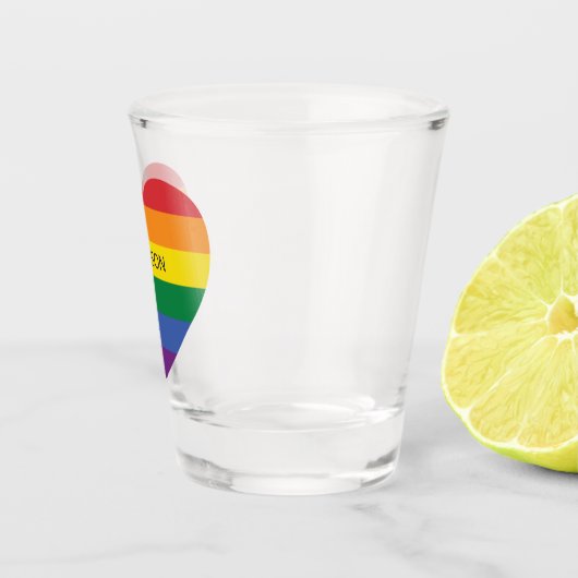 Aangepaste naam Rainbow Heart Shot Glas (Rechts)