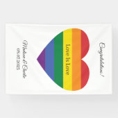 Aangepaste naam Rainbow Heart Spandoek (Horizontaal)