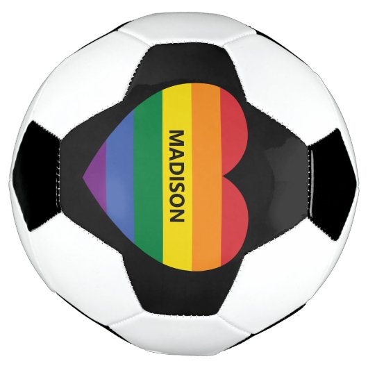 Aangepaste naam Rainbow Heart Voetbal (Gedraaid)