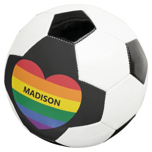 Aangepaste naam Rainbow Heart Voetbal (Drie kwart)