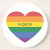 Aangepaste naam Rainbow Heart Zandsteen Onderzetter (Voorkant)