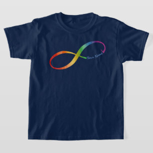 Aangepaste naam Rainbow Infinity T-Shirt