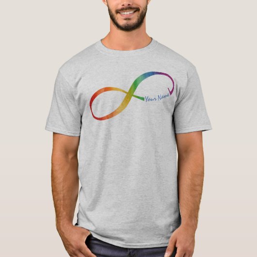 Aangepaste naam Rainbow Infinity T-Shirt (Voorkant)