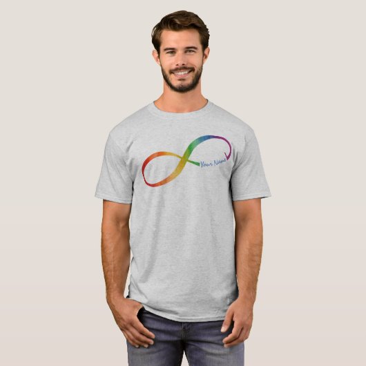 Aangepaste naam Rainbow Infinity T-Shirt (Voorkant volledig)